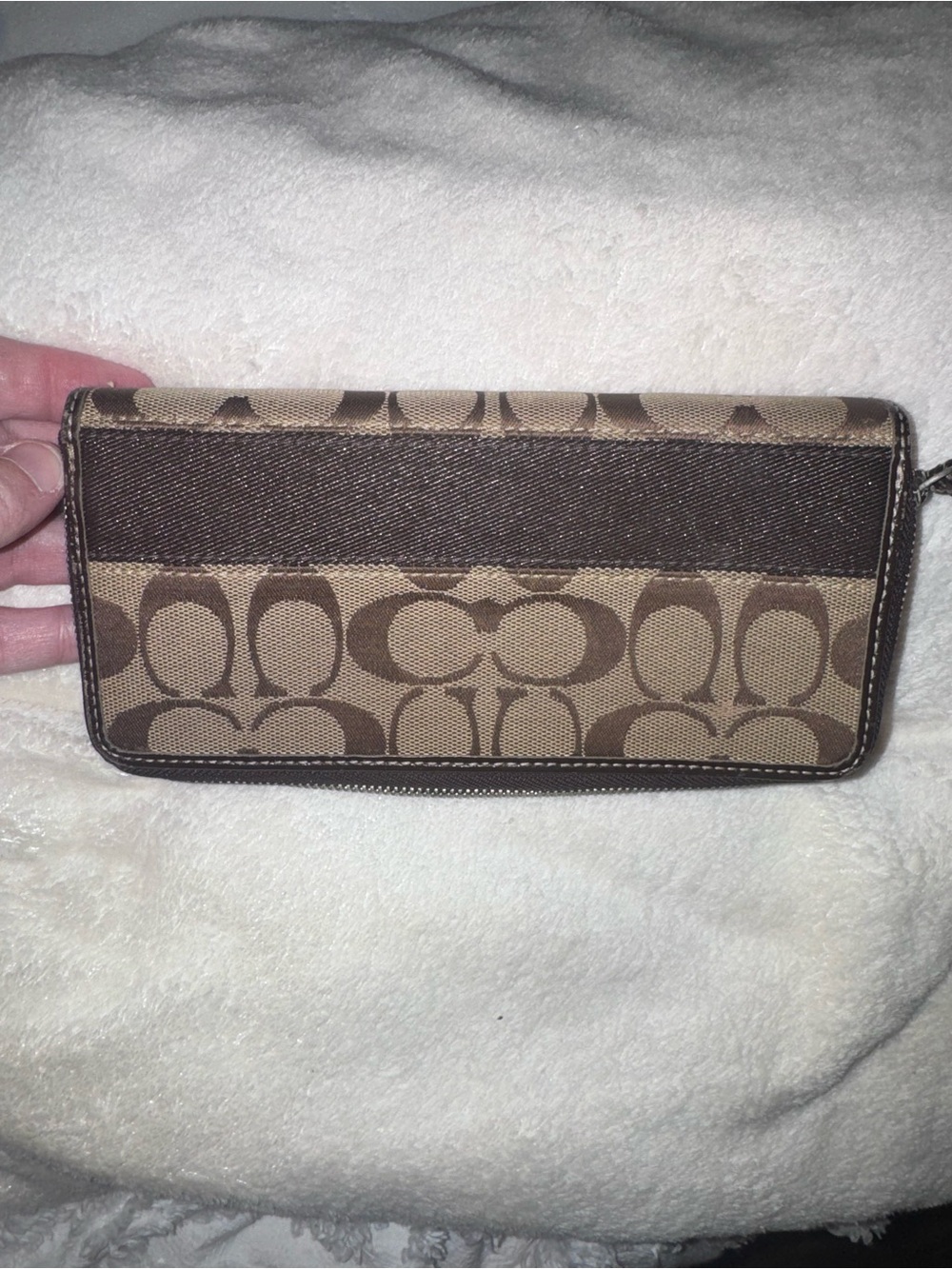 Coach Signature Canvas Wallet in Brown and Tan - Picture 2 of 4
